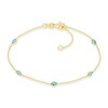 Thumbnail Image 0 of Enamel Five Evil Eye Station Bracelet in 14K Gold - 7.25"