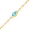 Thumbnail Image 1 of Enamel Five Evil Eye Station Bracelet in 14K Gold - 7.25"