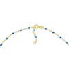 Thumbnail Image 3 of Enamel Cobalt Bead Station Anklet in 14K Gold - 10"