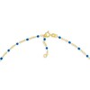 Thumbnail Image 2 of Enamel Cobalt Bead Station Anklet in 14K Gold - 10"