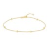 Thumbnail Image 1 of Six Sideways Cross Station Anklet in 14K Gold - 10"