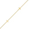 Thumbnail Image 2 of Six Sideways Cross Station Anklet in 14K Gold - 10"