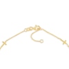 Thumbnail Image 3 of Six Sideways Cross Station Anklet in 14K Gold - 10"
