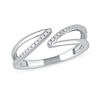 Thumbnail Image 1 of 1/10 CT. T.W. Diamond Open Shank Bypass Wrap Ring in 10K White Gold
