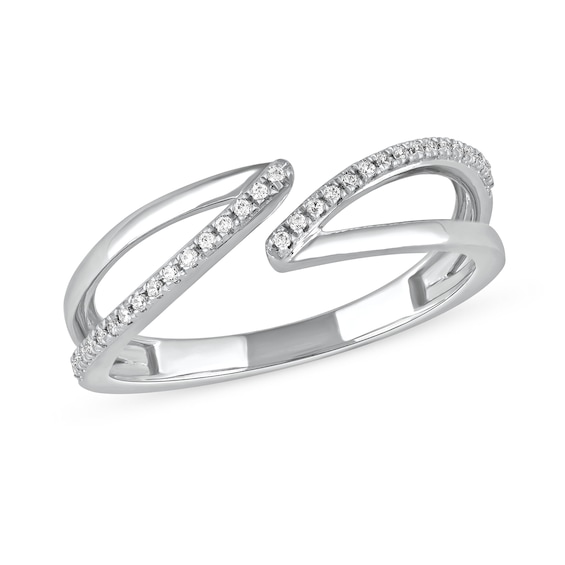 1/10 CT. T.w. Diamond Open Shank Bypass Wrap Ring in 10K Gold