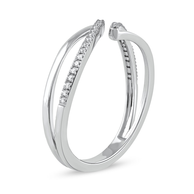 Main Image 2 of 1/10 CT. T.W. Diamond Open Shank Bypass Wrap Ring in 10K White Gold