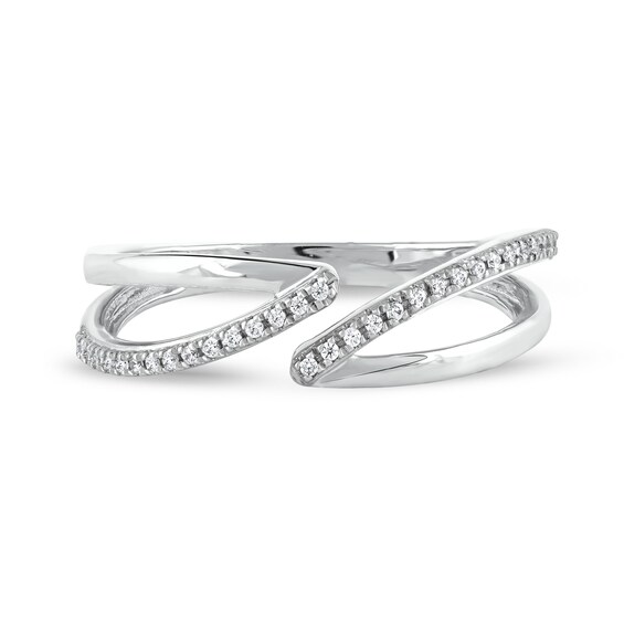 1/10 CT. T.w. Diamond Open Shank Bypass Wrap Ring in 10K Gold