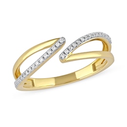 1/10 CT. T.W. Diamond Open Shank Bypass Wrap Ring in 10K Gold