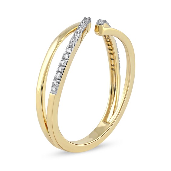1/10 CT. T.w. Diamond Open Shank Bypass Wrap Ring in 10K Gold