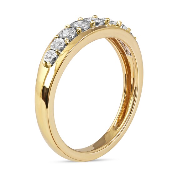 1/6 CT. T.w. Diamond Single Row Nine Stone Ring in 10K Gold