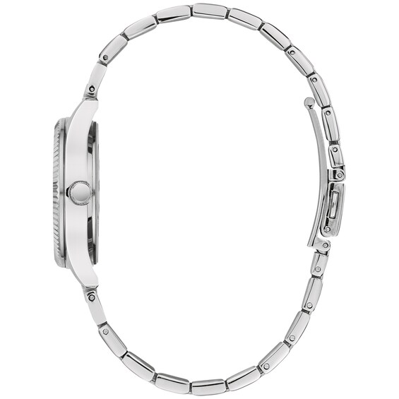 Ladies' Caravelle by Bulova Crystal Accent Watch with Silver-Tone Dial and Bracelet Box Set (Model: 43X104)