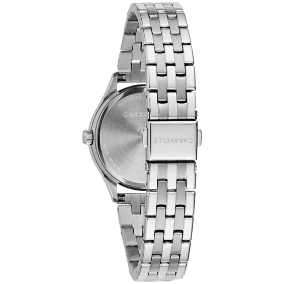 Ladies' Caravelle by Bulova Crystal Accent Watch with Silver-Tone Dial and Bracelet Box Set (Model: 43X104)