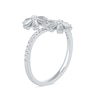 Thumbnail Image 1 of 1/6 CT. T.W. Diamond Double Flower Bypass Ring in Sterling Silver