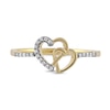 Thumbnail Image 2 of 1/20 CT. T.W. Diamond Intertwined Double Heart Ring in Sterling Silver with 14K Gold Plate