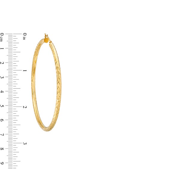 Oro Diamanteâ¢ 55.0mm Diamond-Cut Tube Hoop Earrings in 14K Gold