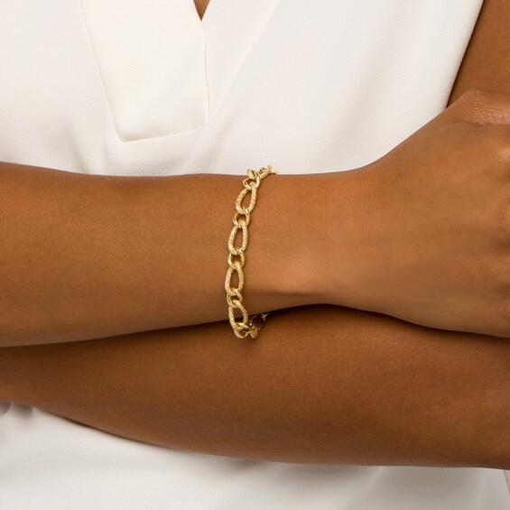 Oro Diamanteâ¢ 2.0mm Diamond-Cut Link Chain Bracelet in Hollow 14K Gold â 7.25"