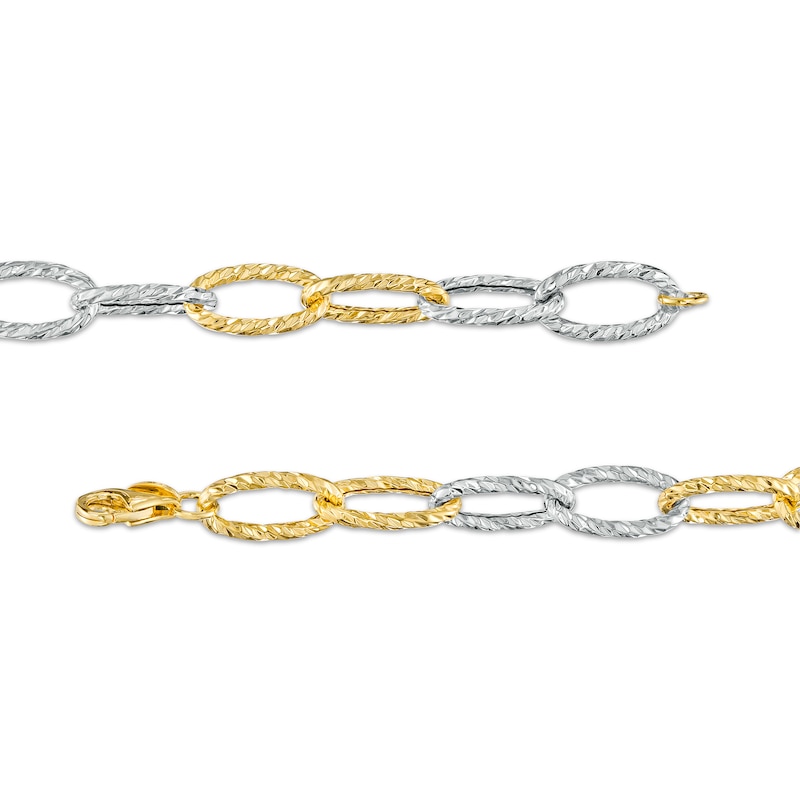 14K Gold Paper Clip Link Chain Bracelet