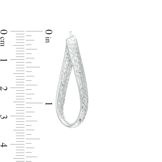 Oro Diamanteâ¢ 34.0mm Diamond-Cut Twist Hoop Earrings in 14K White Gold