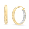 Thumbnail Image 0 of Oro Diamante™ 25.0mm Diamond-Cut Inside-Out Tube Hoop Earrings in 14K Two-Tone Gold