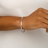 Thumbnail Image 2 of Oro Diamante™ 4.0mm Diamond-Cut Bangle in Hollow 14K White Gold