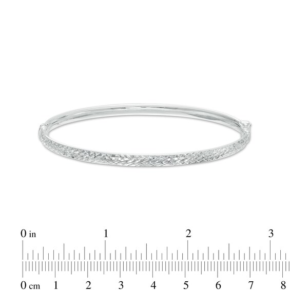 Oro Diamanteâ¢ 4.0mm Diamond-Cut Bangle in Hollow 14K White Gold