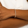 Thumbnail Image 2 of Oro Diamante™ 4.0mm Diamond-Cut Twisted Bangle in Hollow 14K Two-Tone Gold