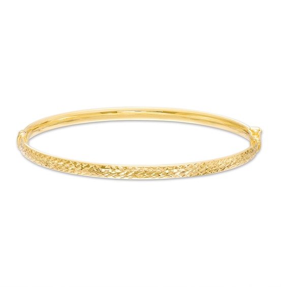 Oro Diamanteâ¢ 4.0mm Diamond-Cut Bangle in Hollow 14K Gold