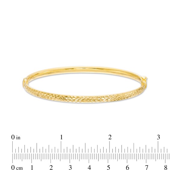Oro Diamanteâ¢ 4.0mm Diamond-Cut Bangle in Hollow 14K Gold