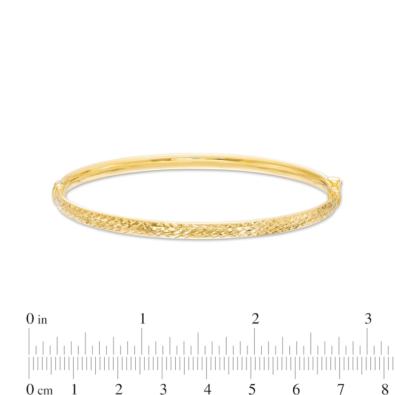 Oro Diamante™ 4.0mm Diamond-Cut Bangle in Hollow 14K Gold