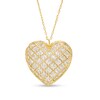 Thumbnail Image 1 of Oro Diamante™ Diamond-Cut Lattice Heart Pendant in 14K Two-Tone Gold