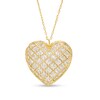 Thumbnail Image 0 of Oro Diamante™ Diamond-Cut Lattice Heart Pendant in 14K Two-Tone Gold