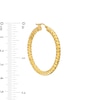 Thumbnail Image 2 of Oro Diamante™ 30.0mm Diamond-Cut Tube Hoop Earrings in 14K Gold