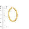 Thumbnail Image 3 of Oro Diamante™ 30.0mm Diamond-Cut Tube Hoop Earrings in 14K Gold
