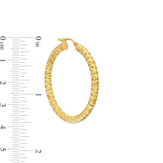 Oro Diamanteâ¢ 30.0mm Diamond-Cut Tube Hoop Earrings in 14K Gold