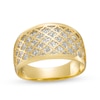 Thumbnail Image 0 of Oro Diamante™ Diamond-Cut Lattice Ring in 14K Two-Tone Gold - Size 7