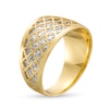 Thumbnail Image 2 of Oro Diamante™ Diamond-Cut Lattice Ring in 14K Two-Tone Gold - Size 7