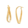 Oro Diamante™ 34.0mm Diamond-Cut Twist Hoop Earrings in 14K Gold