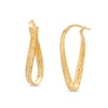 Thumbnail Image 0 of Oro Diamante™ 34.0mm Diamond-Cut Twist Hoop Earrings in 14K Gold