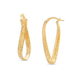 Oro Diamante 34.0mm Diamond-Cut Twist Hoop Earrings in 14K Gold