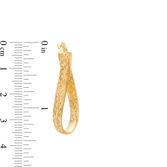 Oro Diamanteâ¢ 34.0mm Diamond-Cut Twist Hoop Earrings in 14K Gold