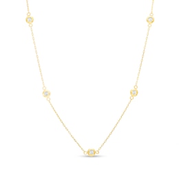 Oro Diamante Diamond-Cut Circle Station Necklace in 14K Gold