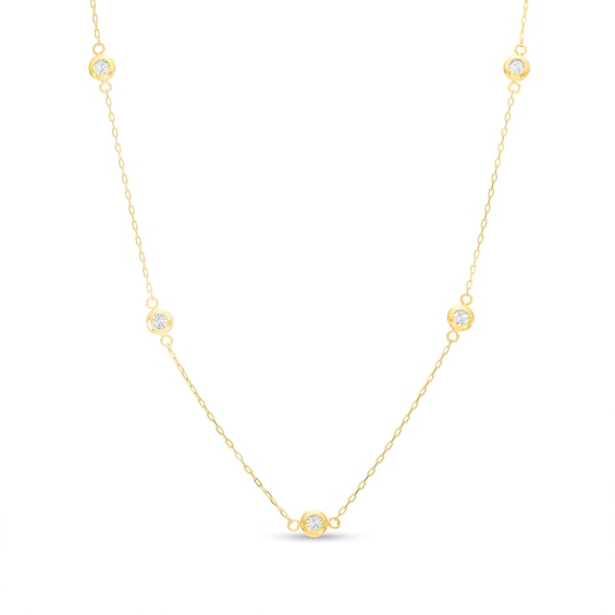 Oro Diamanteâ¢ Diamond-Cut Circle Station Necklace in 14K Gold