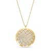 Thumbnail Image 1 of Oro Diamante™ Diamond-Cut Lattice Circle Pendant in 14K Two-Tone Gold