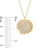 Thumbnail Image 3 of Oro Diamante™ Diamond-Cut Lattice Circle Pendant in 14K Two-Tone Gold