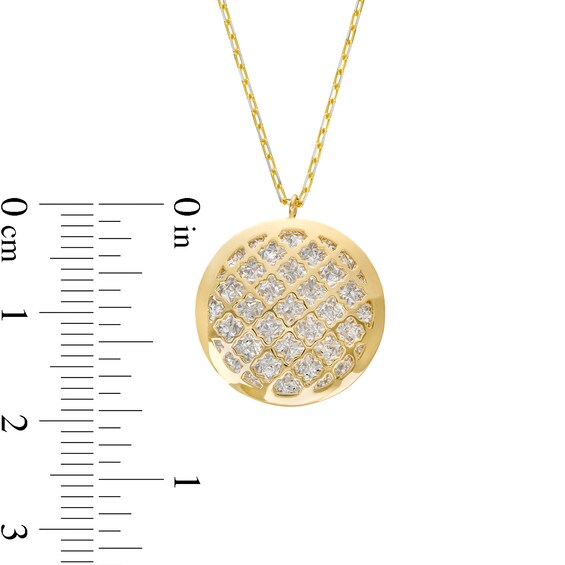 Oro Diamanteâ¢ Diamond-Cut Lattice Circle Pendant in 14K Two-Tone Gold