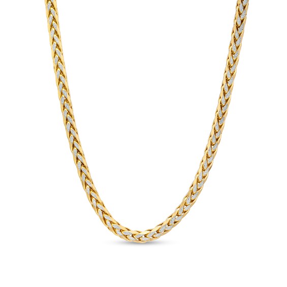 Italian Brillianceâ¢ Diamond-Cut 4.5mm Wheat Chain Necklace in Hollow 14K Two-Tone Gold