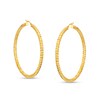 Thumbnail Image 1 of Oro Diamante™ 50.0mm Diamond-Cut Tube Hoop Earrings in 14K Gold