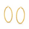 Thumbnail Image 0 of Oro Diamante™ 50.0mm Diamond-Cut Tube Hoop Earrings in 14K Gold