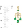 Pear-Shaped Lab-Created Emerald and White Lab-Created Sapphire Drop Earrings in Sterling Silver with 14K Gold Plate