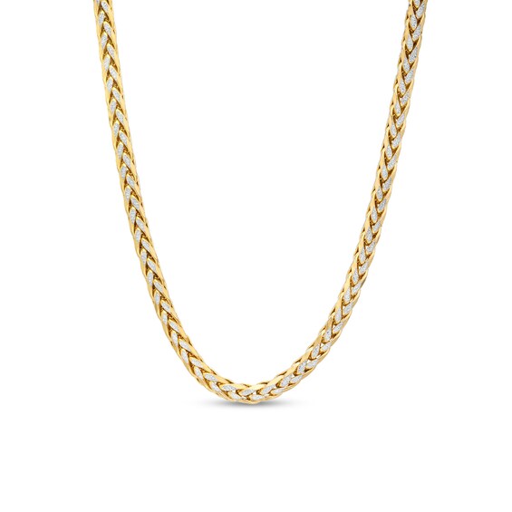 Oro Diamanteâ¢ Diamond-Cut 3.5mm Wheat Chain Necklace in Hollow 14K Two-Tone Gold